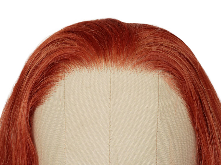 Theatre Lacefront Wig handtied with wefted back - Synthetic hair 16.5inch Red Brown