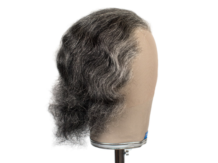 Theatre Lacefront Wig 100% handtied - Yak Hair 7.9inch Dark Grey