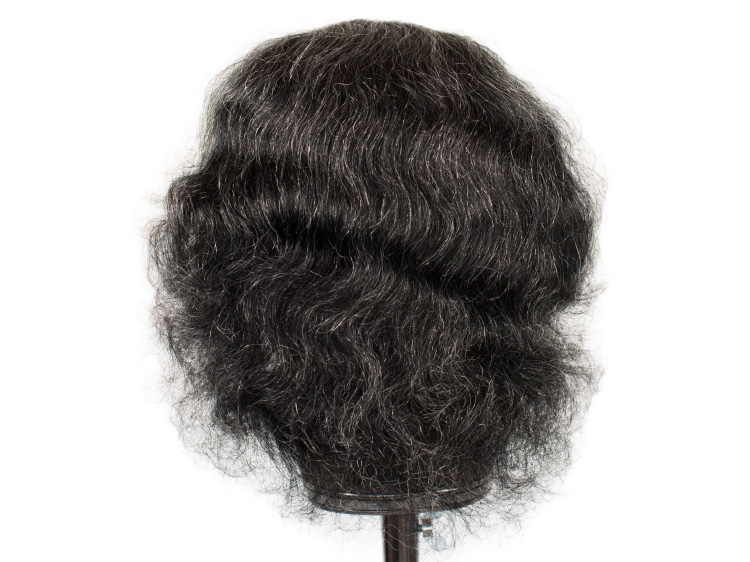 Theatre Lacefront Wig 100% handtied - Yak Hair 7.9inch Dark Grey
