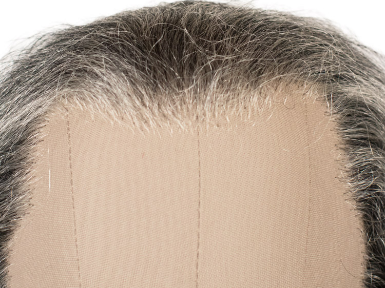 Theatre Lacefront Wig 100% handtied - Yak Hair 7.9inch Dark Grey