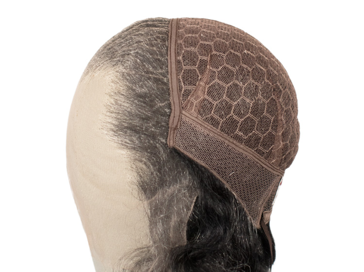 Theatre Lacefront Wig 100% handtied - Yak Hair 7.9inch Dark Grey