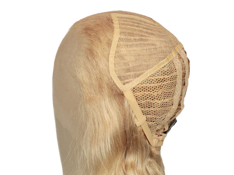 Theatre Lacefront Wig handtied with wefted back - Synthetic hair 23.6inch Blond