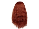 Theatre Lacefront Wig handtied with wefted back - Synthetic hair 15.7inch Red Brown