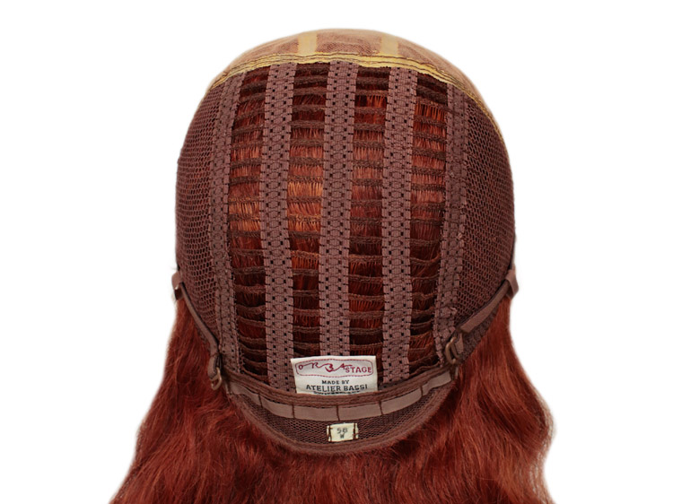 Theatre Lacefront Wig handtied with wefted back - Synthetic hair 15.7inch Red Brown
