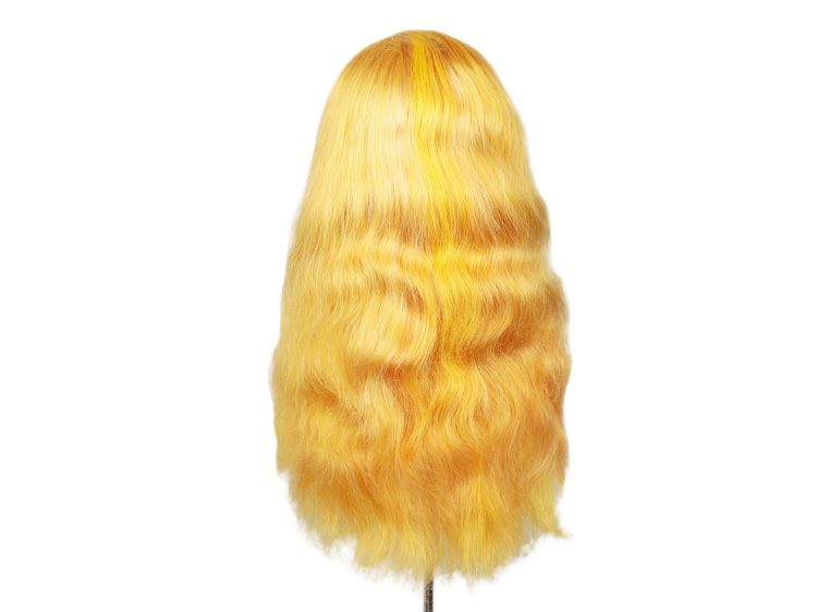 Theatre Lacefront Wig handtied with wefted back - Synthetic hair 17.7inch Yellow- orange