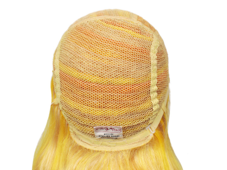 Theatre Lacefront Wig handtied with wefted back - Synthetic hair 17.7inch Yellow- orange