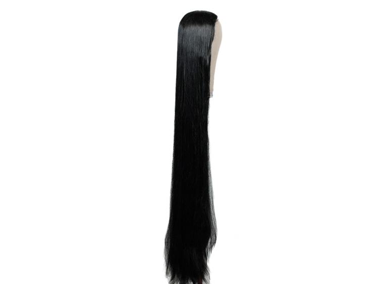 Theatre Hardfront Wig wefted with middle parting hand tied - Synthetic hair 47.2inch Black