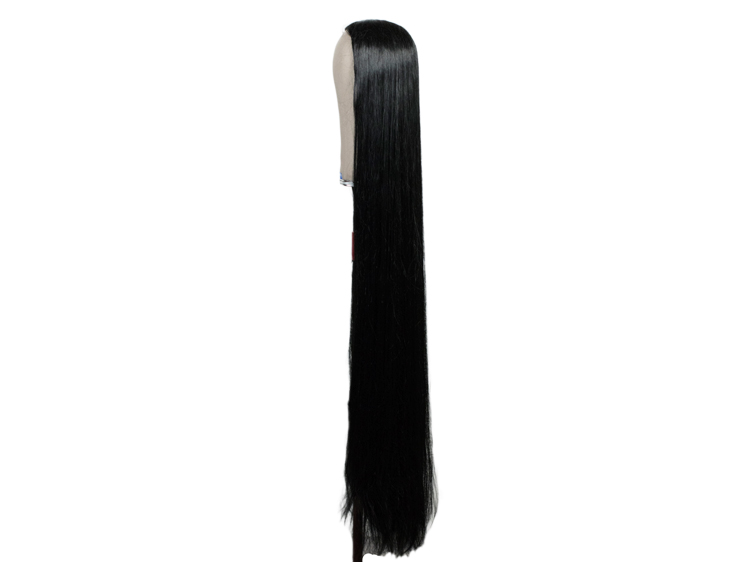 Theatre Hardfront Wig wefted with middle parting hand tied - Synthetic hair 47.2inch Black