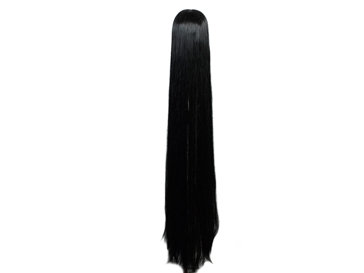 Theatre Hardfront Wig wefted with middle parting hand tied - Synthetic hair 47.2inch Black