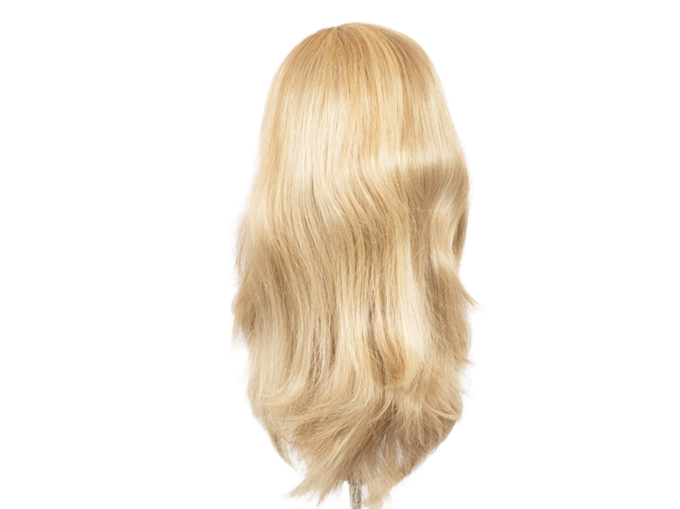 Theatre Hardfront Wig 100% wefted with left parting handtied - Synthetic hair 11.8inch Blond