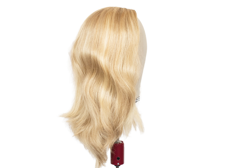 Theatre Hardfront Wig 100% wefted with left parting handtied - Synthetic hair 11.8inch Blond
