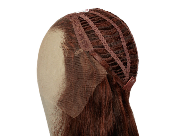 Theatre Lacefront Wig handtied with wefted back  - Synthetic hair 19.6inch Maroon