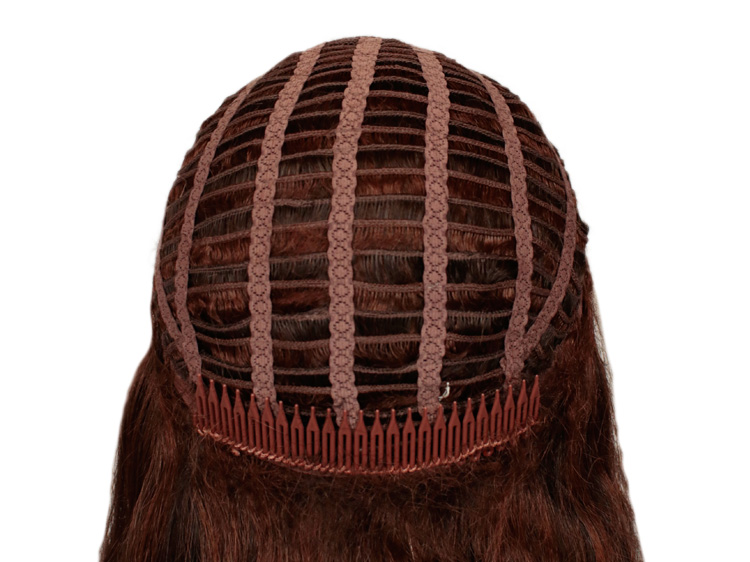 Theatre Lacefront Wig handtied with wefted back  - Synthetic hair 19.6inch Maroon