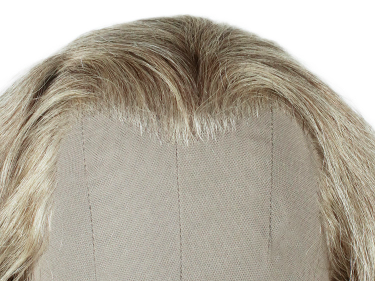 Film Lacefront Wig 100% handtied  - Euro Hair 11.8Inch Grey 