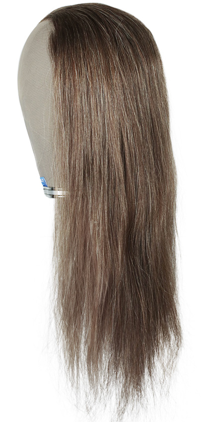 Film Lacefront Wig 100% handtied - Euro hair 21.6 Brown-Grey