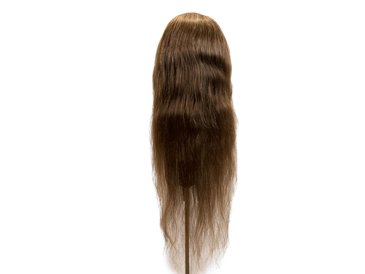 Film Lacefront Wig 100% handtied - Euro Hair 21.6-23.6 Dark Brown Grey