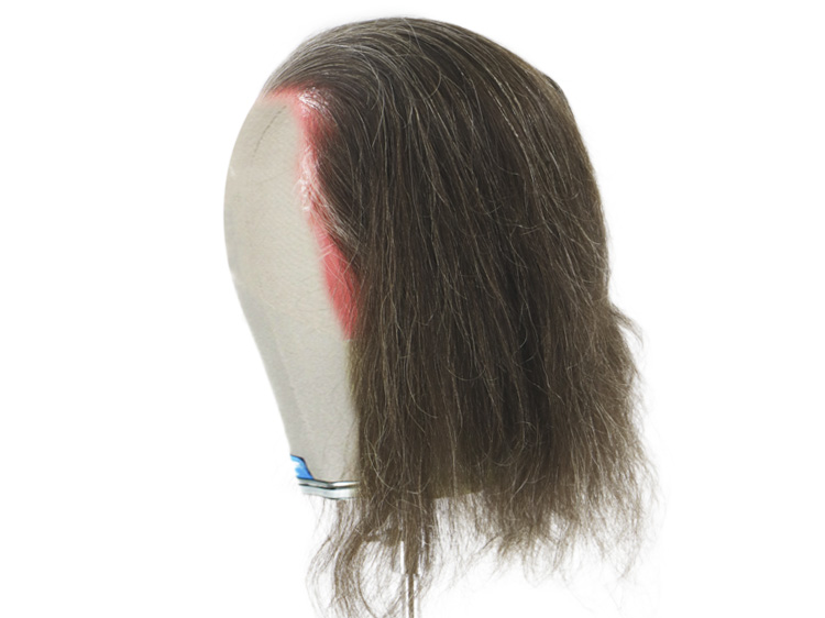 Film Lacefront Wig 100% handtied - Euro hair 7.8-11.8`Dark Brown Grey