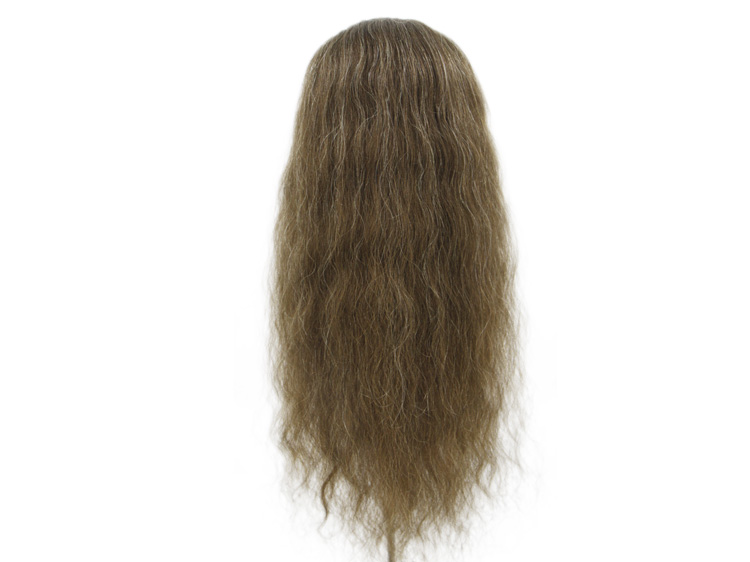 Film Lacefront Wig 100% handtied - Euro Hair 21.6-23.6 Dark  Brown Grey