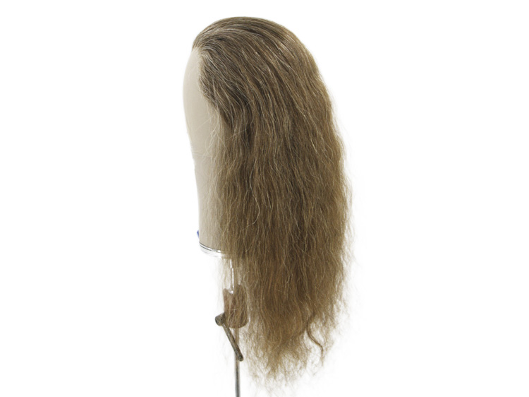 Film Lacefront Wig 100% handtied - Euro Hair 21.6-23.6 Dark  Brown Grey