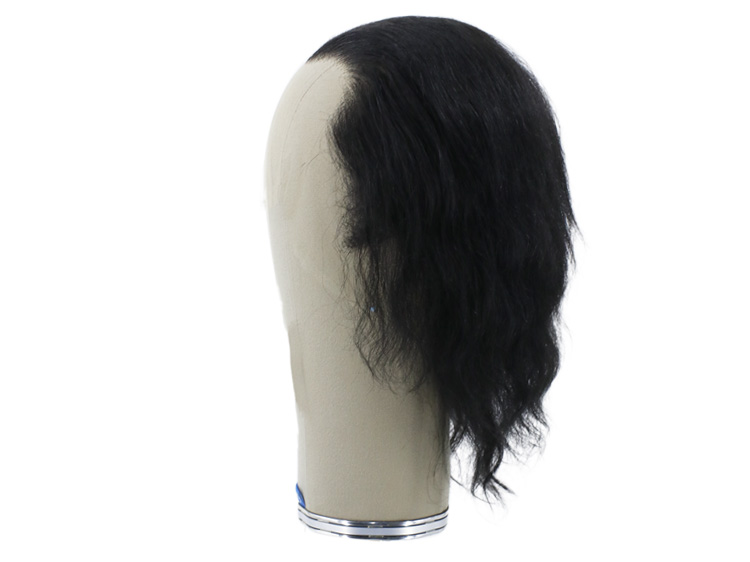 ATB Filmwig, 100% Euro Hair, 100% handtied, Ø58cm, Length: 20cm, Parting Right, #Black