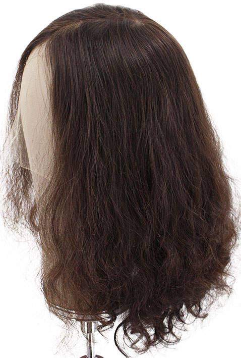 ATB Film Lacefront Woman Wig 100% handtied– Euro Hair, 11.8-13.8Inch, Medium Brown & Dark Brown 