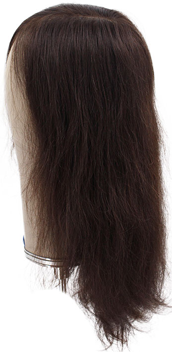 ATB Film Lacefront Woman Wig 100% Handtied  – Euro Hair, 11.8-13.8Inch, Dark Brown 