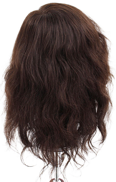 ATB Film Lacefront Woman Wig 100% handtied– Euro Hair, 11.8Inch, Dark Brown