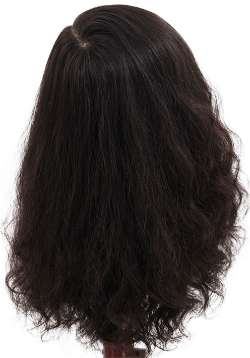 ATB Film Lacefront Woman Wig 100% handtied– Euro Hair,9.8-16inch, Dark Brown