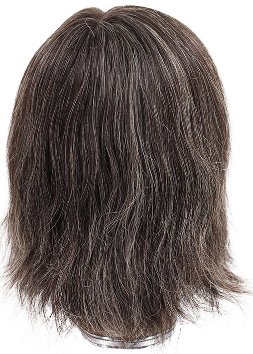 ATB Film Lacefront Man Wig 100% handtied – Euro Hair, 5.9-9Inch, Tritone Medium Grey