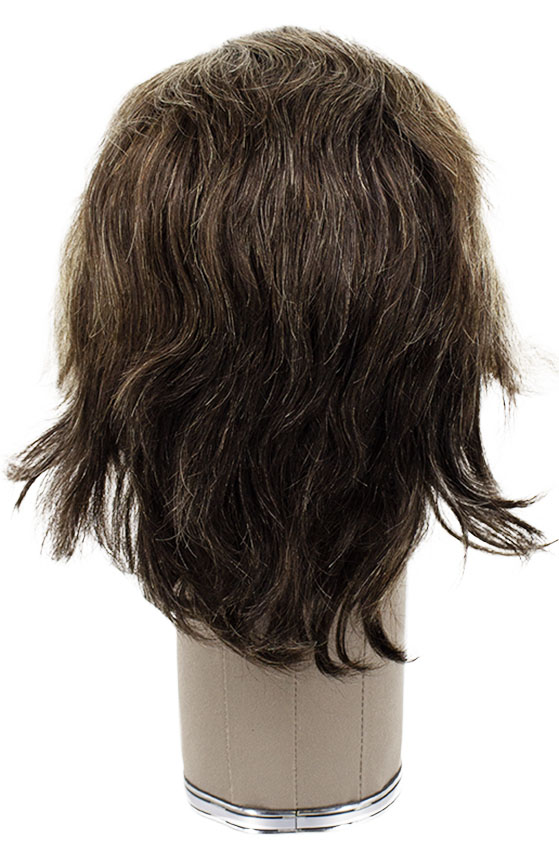 Woman Wig, Back wefted front  Hantied in Theatre lace, Human Hair 12cm (68gr), color Brown Grey