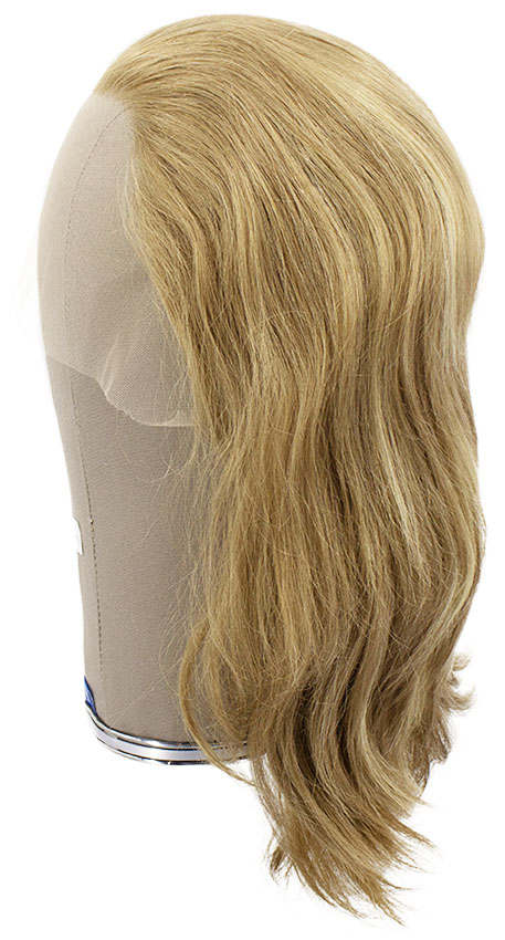 Woman Wig, 100% Hantied in Theatre Lace, Human Hair 30cm (156gr), color Medium Blonde