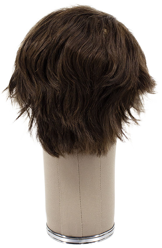 Man Wig, 100% Hantied in Theatre Lace, Human Hair 2-15cm (39gr), color Medium Brown