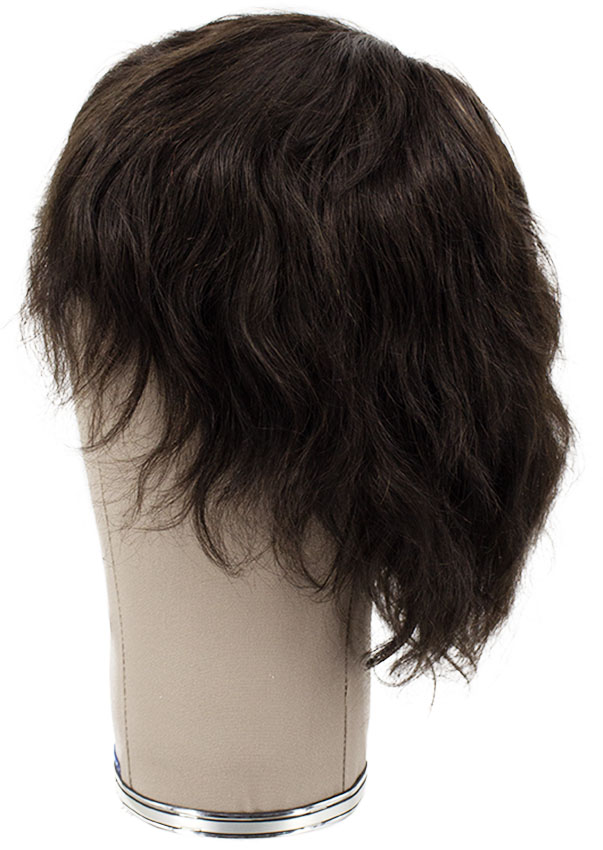 Man Wig, 100% Hantied in Hard front, Human Hair 15cm (66gr), color Brown