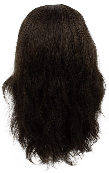 Woman Wig, Back wefted front hantied in Theatre Lace front, Human Hair 25cm (101gr), color Medium Brown