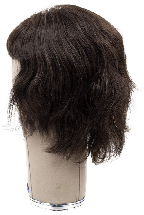 Woman Wig, 100% Hantied in Catton Lace, Human Hair 7-20cm (79gr), color Dark Brown