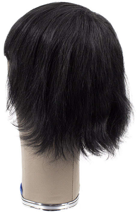 Woman Wig, Full Wefted in Hard Front, Human Hair 11-13cm (94gr), color Black