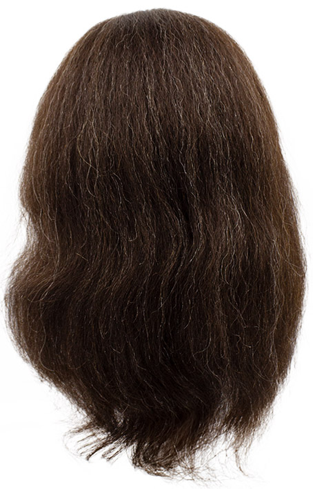 Woman Wig, Full Wefted Whit under knotting around in hard front , Yak Hair 50cm (191gr), color Dark Brown Grey