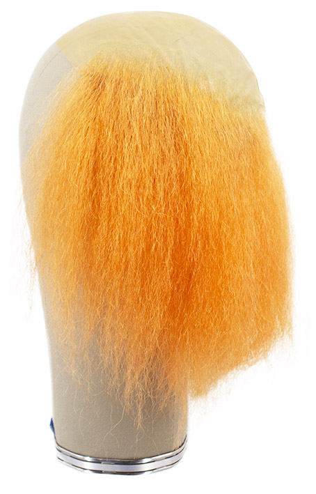 Man Wig, 100% Hantied in Mono Cristal Lace with view in top , Yak Hair 15-20cm (59gr), Lengar Style,color Orange