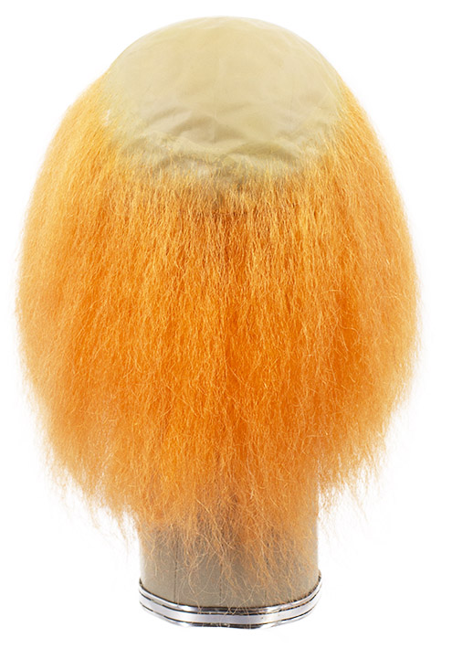 Man Wig, 100% Hantied in Mono Cristal Lace with view in top , Yak Hair 15-20cm (59gr), Lengar Style,color Orange