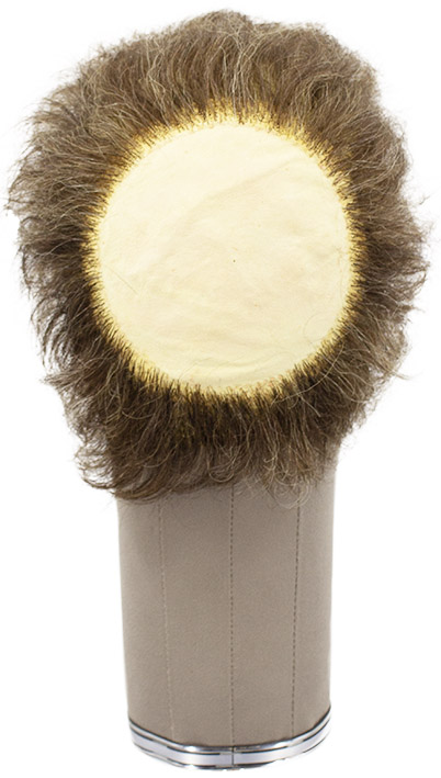 Man Wig, 100% Hantied in Hard front, Human Hair 2-5cm (199gr), color Medium Brown Grey