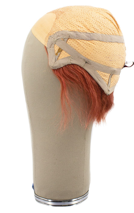 Man Wig, 100% Hantied in Cotton lace, Human Hair 3.15-9inch/8-23cm, Red