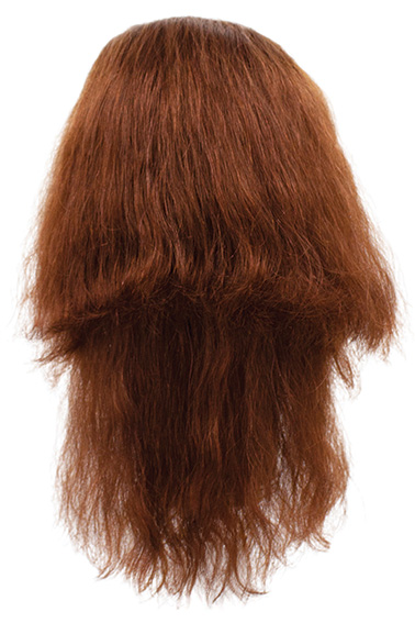 Woman Wig, Back wefted Front Hantied in Theatre China Lace, Human Hair 27-30cm (115gr), color Custom Red Brown