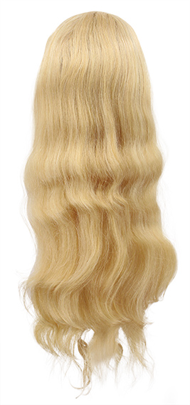 Woman Wig, Full Wefted in Hard Front and knotting in part, Human Hair 65cm (268gr), color Blond