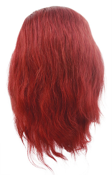 Woman Wig, 100% Hantied in Theatre Lace, Human Hair 27cm (116gr), color Medium Burgandy