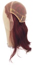 Woman Wig, 100% Full Hantied in Thetre Lace, Human Hair 20-35cm (135gr), color Burgandy