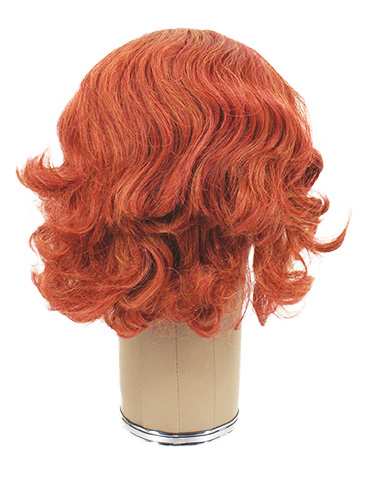 Man Wig, Back wefted Front Hantied  in Theatre lace, Synthetic Hair 10-25cm (79gr), color Custom Red