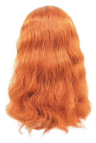 Woman Wig, Back wefted Front Hantied in Theatre Lace, Synthetic Hair 35-53cm (133gr), color Mahogany