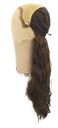 Woman Wig, Back wefted Front Hantied in Theatre Lace, Synthetic Hair 60cm (186gr), color Dark Brown