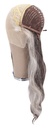 Woman Wig, Back wefted Front Hantied in Theatre Lace, Synthetic Hair 59-70cm (160gr), color Grey