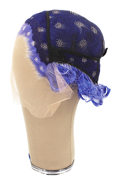 Woman Wig, 100% Hantied in Termo Lace, Synthetic Hair 10-25cm (122gr), color Custom Blue